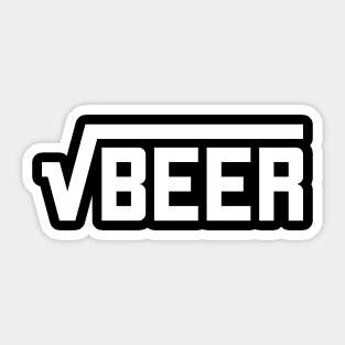 Root Beer (Square Root of Beer) Math Joke T-Shirt Sticker